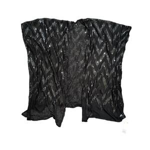 Comfyluxe JTC Chevron Sequin Cover Up in Black, Size OS​​​​